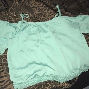 Teal Off The Shoulder Lace